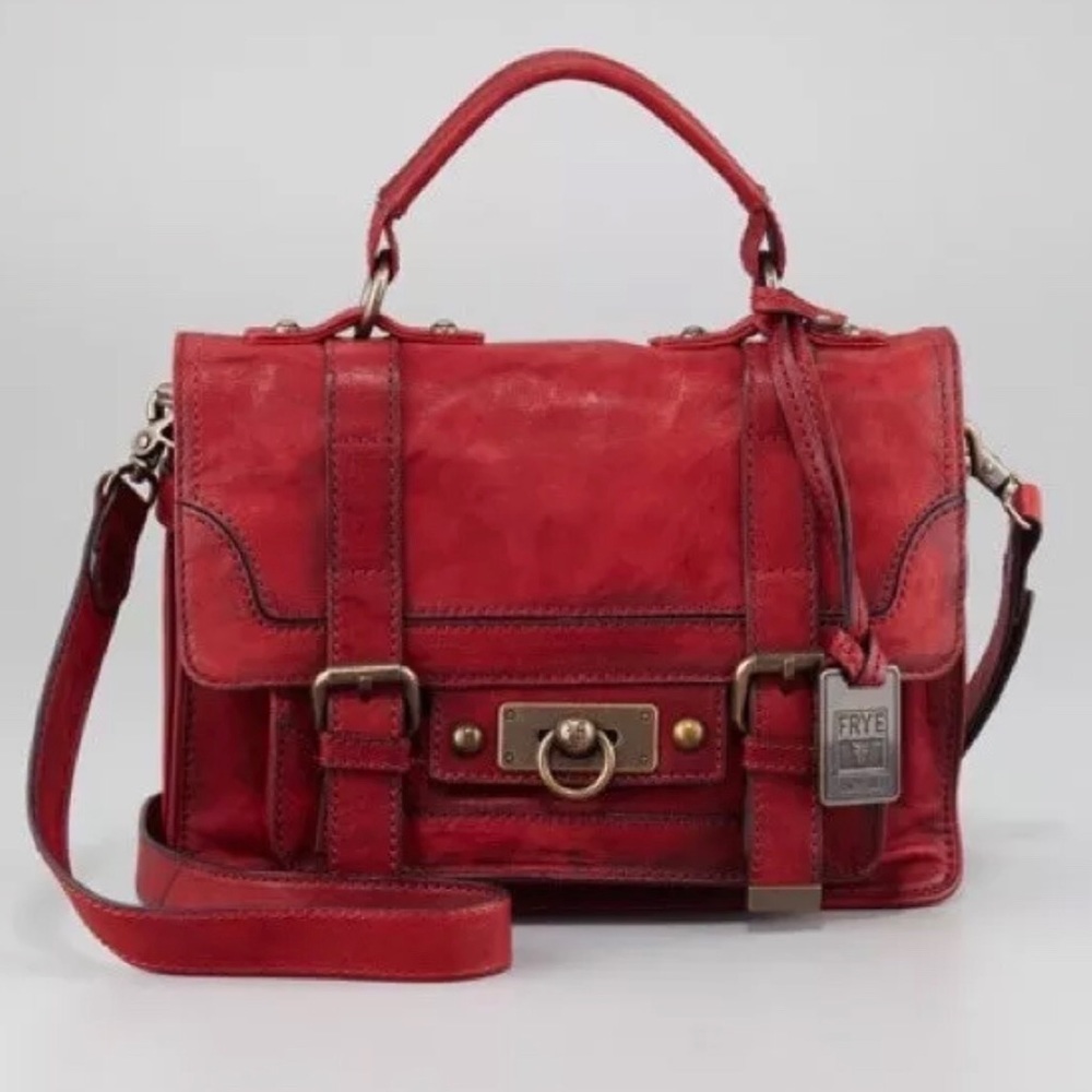 Frye Cameron Small Distressed Leather Satchel